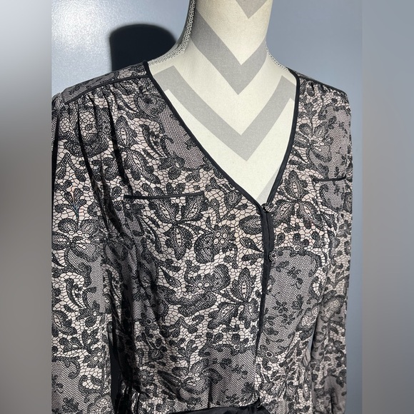 Rebecca Taylor Black and Cream Lace Dress - Picture 7 of 13